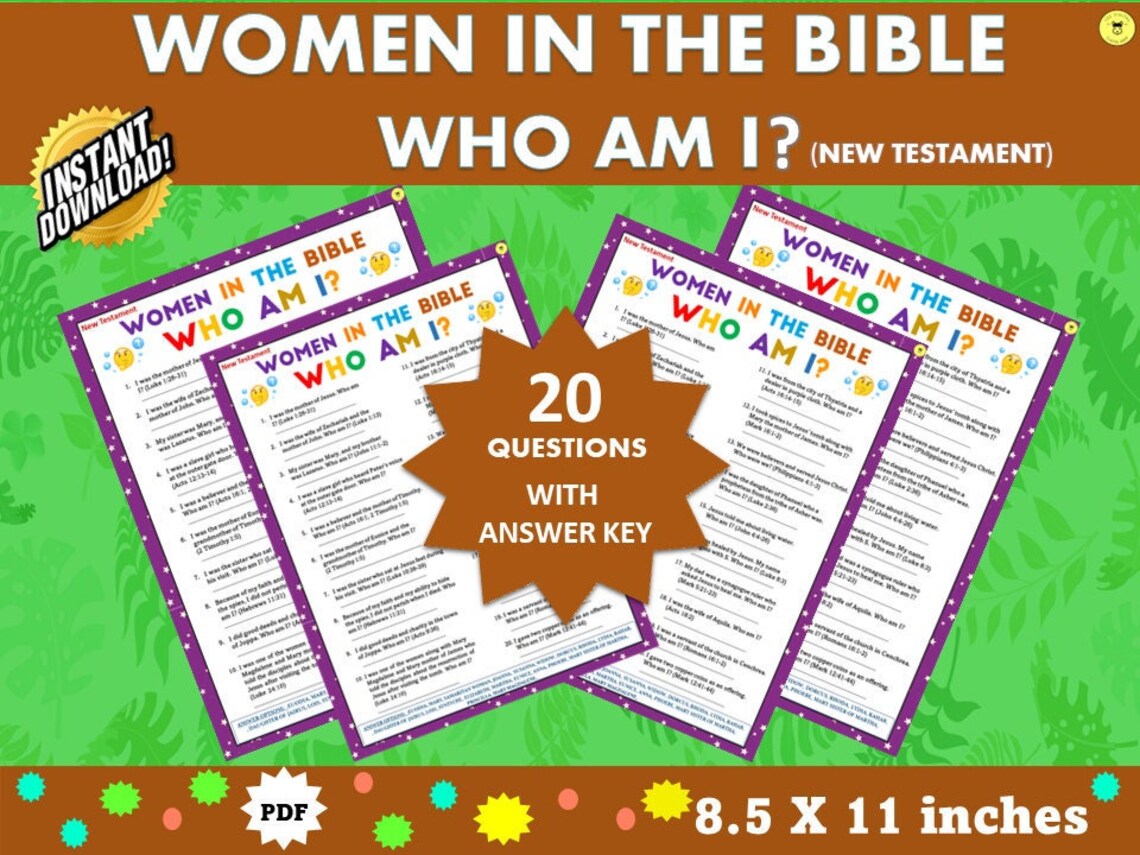Women in the Bible Game Printable | Women of the Bible New Testament ...