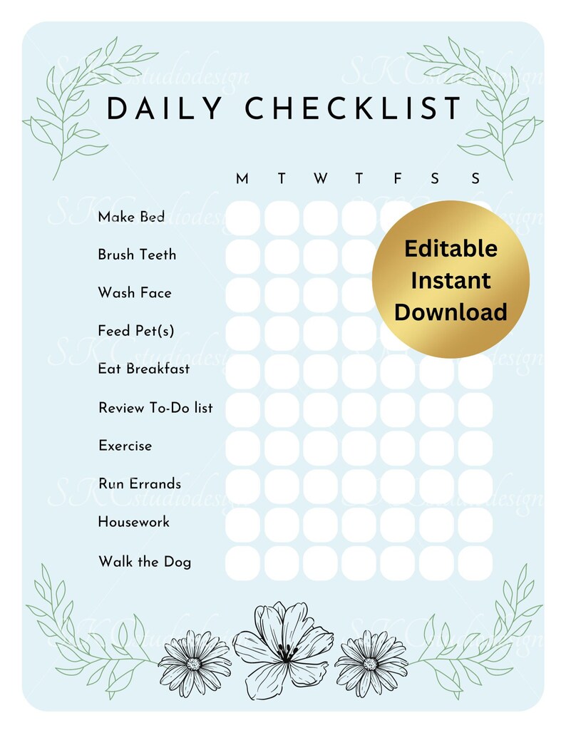 Editable Printable Daily Checklist - Il 794xN.4614884143 Qwlb