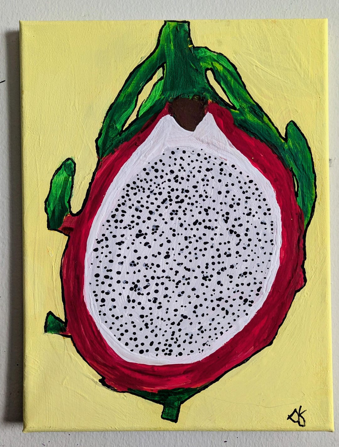 Curated visual reference: Visual Reference: Custom Hand Painted Acrylic Painting Dragon Fruit