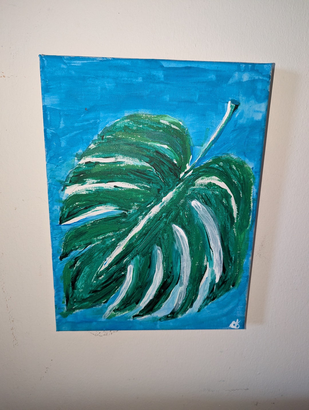 Curated visual reference: Custom Hand Painted Acrylic Painting Monstera Leaf Photo Inspiration