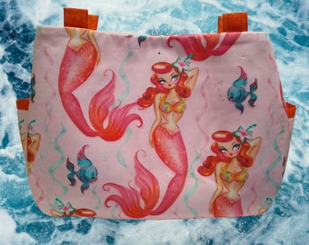 Mermaid Handtasche, Rock a Billy Style, Orange, Pin up, Fun