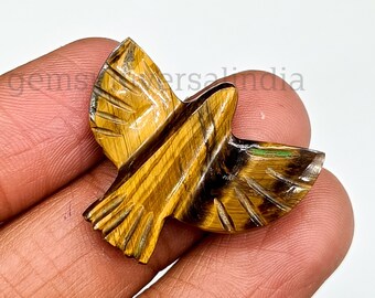 AAA Tiger Eye Eagle Carving, Hand Carved Eagle Shape Gemstone, Eagle Sculpture 40MM, Bird Carved Gemstone For Jewelry Making,Crystal Carving