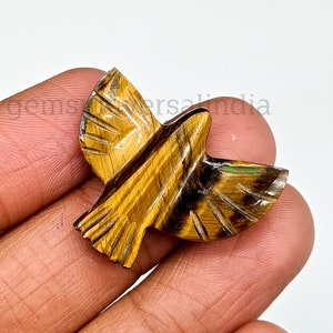AAA Tiger Eye Eagle Carving Gemstone, Natural Tiger Eye Eagle Shape Gemstone, Carved Gemstone Eagle, Carved Pendant Stone, Jewelry Making