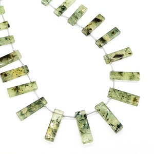 Natural Prehnite Fancy Beads Necklace, Prehnite Necklace for Women, Handmade Minimalist Necklace, Choker Beaded Necklace, Boho Gift for Her