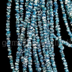 Topmost Quality Blue Diamond Beads, Raw Diamond Beads, Blue Rough Uncut Diamond Beads, Blue Diamond Chip Beads for Jewelry, Diamonds, 16&quot;