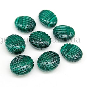 AAA Malachite Scarab Shape Gemstone, Natural Malachite Beetle Face Carving Stone, Insect Carved Gemstone Beads, Healing Scarab Charms, SALE