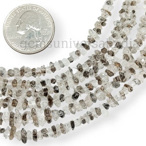 Herkimer Diamond Shaded Nugget Beads, Natural Herkimer Beads for Jewelry, Herkimer Quartz Shaded Beads, Uncut Diamond Nuggets Beads, 16"