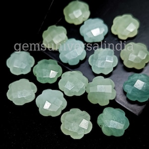Natural Aquamarine Faceted Flower Carved Gemstone Beads, Natural Aquamarine Carving Gemstone, Loose Hand Carved Beads, Aquamarine Beads 10MM