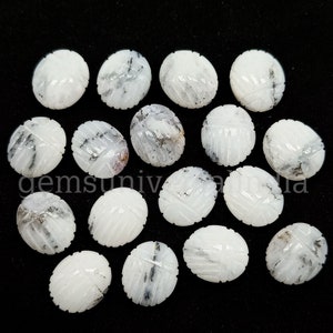 Dendrite Opal Scarab Shape Gemstone, Natural Opal Beetle Face Carving, Insect Carved Gemstone Charms, Egyptian Scarab Healing Gemstone, 12mm