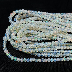 Great Quality Ethiopian Opal Smooth Round Beads  Full Fire Play Welo Opal Beads for Jewelry  Fire Opal Round Beads   Flashy Opal 16 Inches