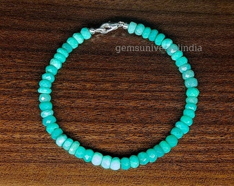 AAA Chrysoprase Beaded Bracelet, Natural Chrysoprase Faceted Rondelle Beads Bracelet, Dainty Bracelet for Gift, Gemstone Jewelry Gift Idea