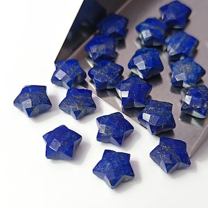 AAA Lapis Lazuli Carved Star Briolettes, Faceted Star Shape Gemstone Beads Loose Hand Carved Beads Natural Lapis Star Beads for Jewelry 10mm