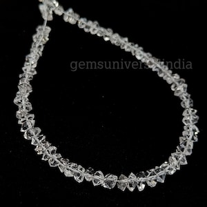 AAAA Clear Herkimer Diamond Quartz Beads, Herkimer Diamond Beads for Jewelry, Natural Herkimer Bead, Clear Diamond Beads Wholesale 4-6MM