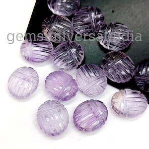 AAAA Pink Amethyst Scarab Shape Gemstone, Natural Amethyst Beetle Face Carving, Handmade Animal Carving Charms, Boho Egyptian Beetle 12x10MM