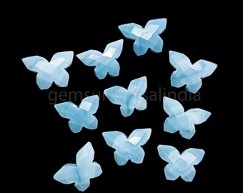 Prachtige blauwe opaal vlinder gesneden edelsteen, mini-vlindervormige kralen voor het maken van sieraden, handgesneden brioletten, kristalsnijwerk 14 mm