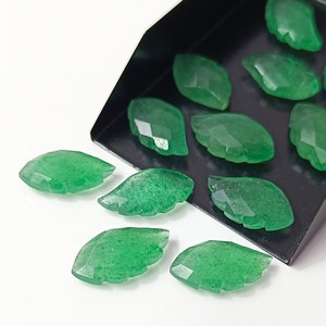 Green Strawberry Quartz Carved Leaf Shape Gemstone, Faceted Crystal Leaf Carving Gemstone, Leaf Shape Beads, Carved Leaf Beads For Jewelry