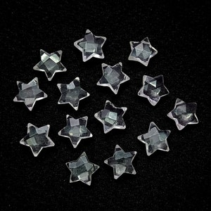 AAA Crystal Quartz Carved Star Briolettes, Crystal Quartz Faceted Star Shape Gemstone for Jewelry Loose Gemstone Hand Carved Star Beads 10mm