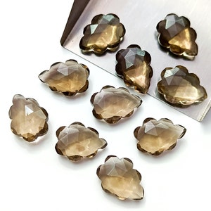 AAA+ Smoky Quartz Carved Leaf Shape Gemstone, Faceted Crystal Leaf Carving Gemstone, Leaf Shape Beads, Carved Leaf Beads For Jewelry 16MM