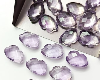 Pink Amethyst Cloud Shape Briolettes, Natural Amethyst Faceted Cloud Shape Gemstone, Loose Hand Carved Beads, Jewelry Making Beads, 12x8MM