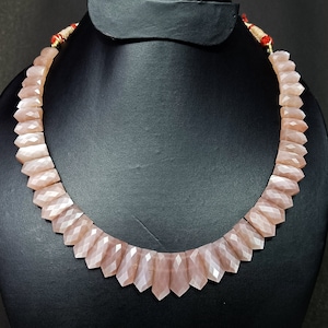 Stunning Peach Moonstone Beaded Necklace, Natural Peach Moonstone Necklace For Her, Moonstone Gemstone Necklace, Wedding Bridal Gift for Her