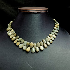 Dazzling Cats Eye Pear Beads Necklace, Cats Eye Beaded Necklace, Gemstone Necklace, Handmade Jewelry, Anniversary Gift, Jewelry For Women