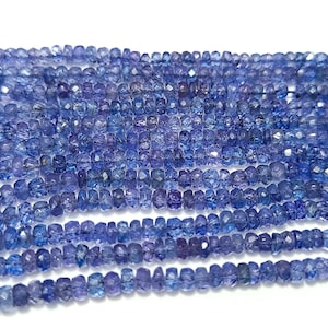 Cuentas de tanzanita facetadas de calidad AAA, cuentas de tanzanita natural para joyería, cuentas de tanzanita redondas, cuentas de tanzanita AAA, 16&quot;, OFERTA