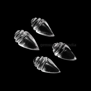 AAAA Crystal Quartz Conch Shell Carved Gemstone, Crystal Quartz Shell Shape Gemstone, Loose Hand Carving Beads, Carved Crystal Snail Shell