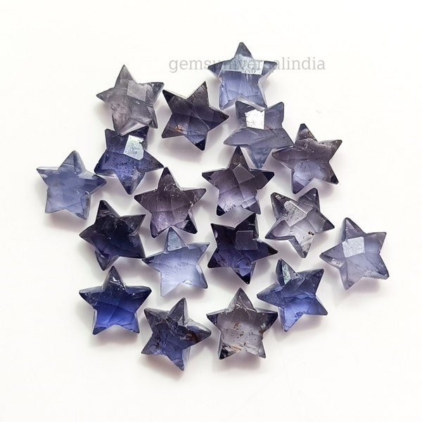Gorgeous Iolite Star shape Gemstone, Faceted Hand Carved Star Beads for Jewelry Making, Natural Iolite Star Briolettes Healing Crystals, 8MM