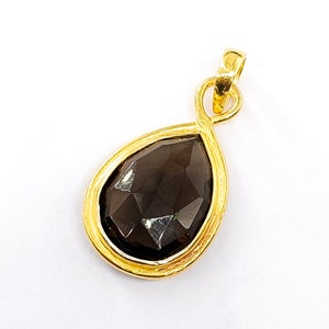 Natural Smoky Quartz Pendant, 14K Solid Gold Smoky Quartz Pendant, Solid Gold Pendant Necklace, June Birthstone, Birthday Gift, Gift For Her
