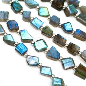 Flashy Natural Labradorite Faceted Nugget Beads, Wholesale Labradorite Freeform Tumble Beads, Labradorite Gemstone Beads Strands, 8&quot; inches