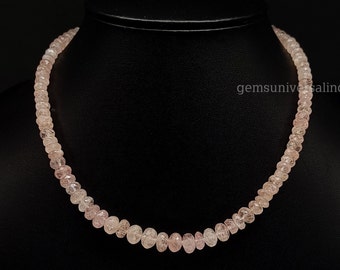 Collier En Argent 925 Avec Morganite Pêche - Bijou Fait Main Style Victorien