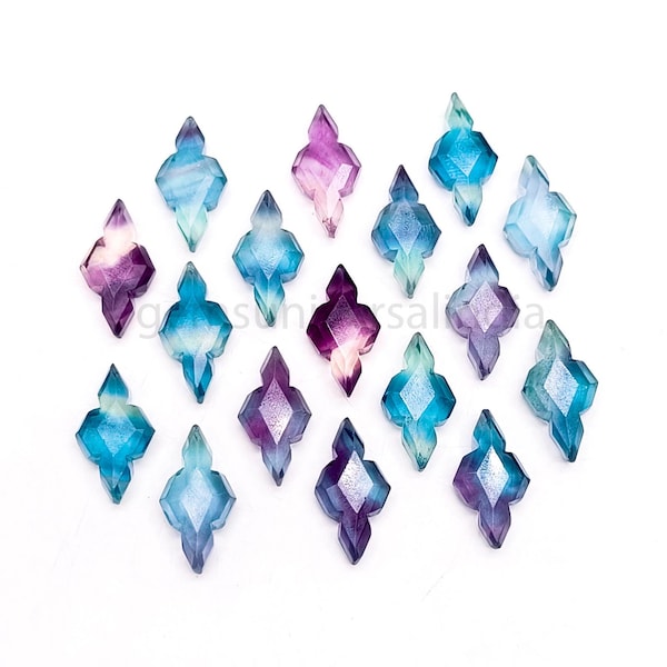 Natural Multi Fluorite Kite Cut Faceted Gemstone, Kite Shape Charms for Jewelry Making, Hand Carved Kite Shape Beads, Crystal Carving 20MM