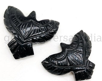 Natural Black Onyx Eagle Beads, Hand Carved Eagle Shape Gemstone, Carved Gemstone For Jewelry, Healing Crystal Carving, Eagle Sculpture 29MM