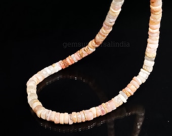 Gorgeous Pink Opal Beaded Necklace, Pink Opal Heishi Beads Necklace, Opal Choker Necklace, Surfer Necklace for Women, Pink Opal Necklace