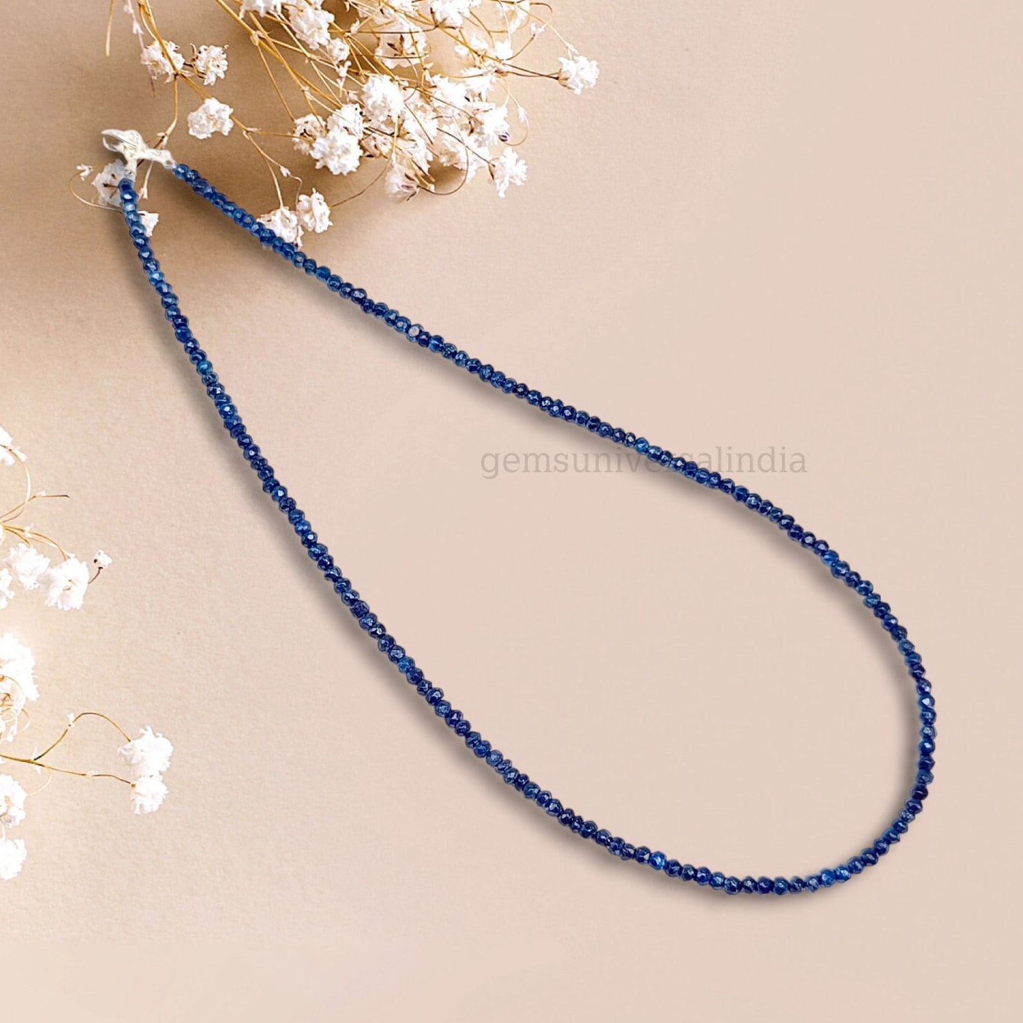 Top Quality Lapis Lazuli Faceted Rondelle Beads Necklace, Lapis Lazuli Beaded Necklace, Dainty Necklace for Women, Minimalist Necklace Gift