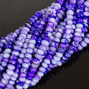 Shaded Purple Opal Rondelle Beads, Natural Lavender Opal Gemstone Beads for Jewelry, Handmade Purple Opal Beads 8mm Loose Opal Rondelles 16&quot;