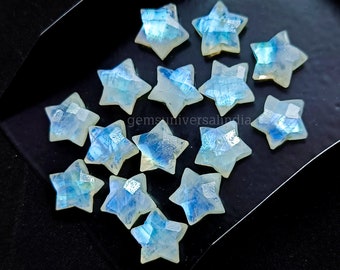 Gorgeous Rainbow Moonstone Star shape Gemstone,Faceted Hand Carved Star Beads for Jewelry Natural Moonstone Star Briolettes Healing Crystals