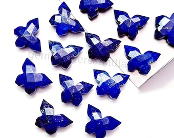 Natuurlijke lapis lazuli-vlinder gesneden edelsteen, mini-vlindervormige kralen voor het maken van sieraden, handgesneden brioletten, kristalsnijwerk 14 mm