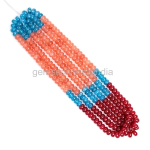 NEW 8mm Shaded Quartz Smooth Rondelle Beads, Multi Color Quartz Gemstone Beads for Jewelry Making, Natural Quartz Rondelle Beads 16&quot; Sale