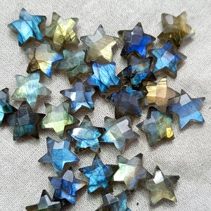 Flashy Labradorite Star Shape Gemstone Beads, Natural Labradorite Carved Gemstone, Hand Carved Star Beads, Labradorite Carving, Stars, 10mm
