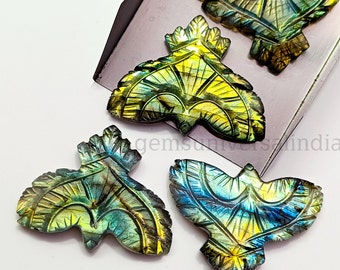 Llamativo águila tallada en labradorita, piedra preciosa tallada a mano con forma de águila, escultura de águila de 40 mm, piedra preciosa tallada con forma de pájaro para joyería, tallas de cristal