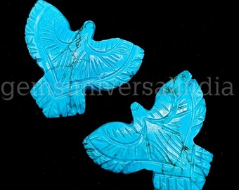 Beautiful Turquoise Eagle Carving, Hand Carved Eagle Shape Gemstone, Eagle Sculpture 40MM, Bird Carved Gemstone For Jewelry, Crystal Carving