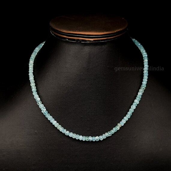 Collana Di Qualit&agrave; AAA Acquamarina Naturale Rondelle