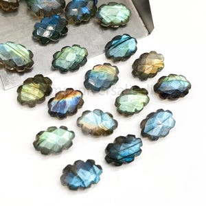 Dazzling Labradorite Cloud Shape Briolettes, Flashy Labradorite Faceted Cloud Shape Gemstone, Loose Hand Carved Beads, Jewelry Making 12mm