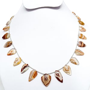 Gorgeous Agate Beaded Necklace, Agate Beads Necklace for Her, Agate Gemstone Necklace, Choker Necklace for Women, Anniversary Gift for Her