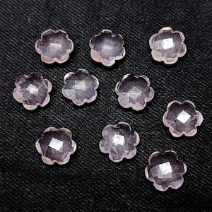 Natural Rose Quartz Flower Carved Briolettes, Rose Quartz Faceted Flower Shape Carved Gemstone, Hand Carved Beads, Rose Quartz Beads 10MM