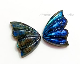 Flitsende labradoriet vlinder gesneden edelsteen, gladde vlindervormige kralen voor het maken van sieraden, handgesneden brioletten, kristalsnijwerk 19 mm
