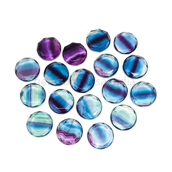 Natural Faceted Round Fluorite Gemstone Beads – 8mm, DIY Jewelry Making (15+ Pcs)