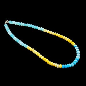 Collier de perles d&#39;opale naturelle multicolore de haute qualité, Rondelle lisse d&#39;opale, Collier ras de cou fait main avec opale bonbon, Collier d&#39;opale multicolore