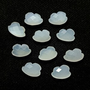 White Moonstone Faceted Cloud Shape Briolettes, Natural Moonstone Cloud Shape Gemstone, Loose Hand Carved Beads, Jewelry Making Beads 12x8MM